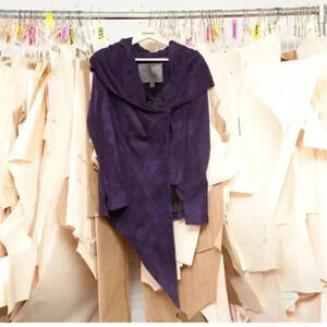 Vintage Danier x Greta Constantine “skin” suede LS asymmetric  jacket 2XS